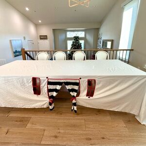 Charming White and Red Kids Fort Table Cover